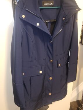 GUESS Women's Navy Long Jacket